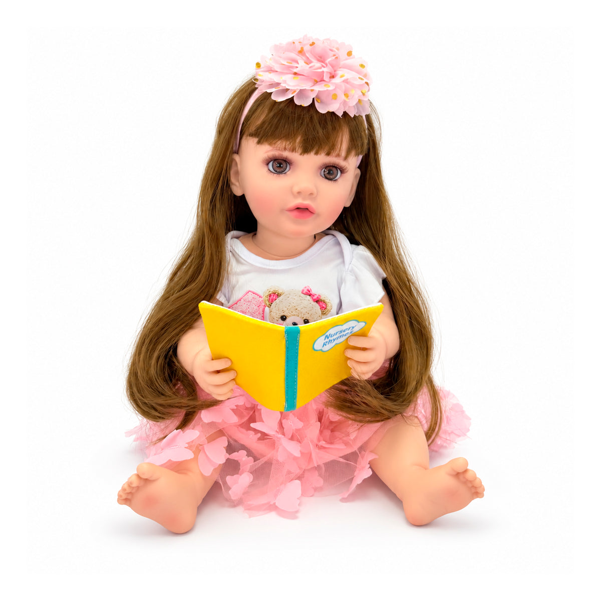 Muñeca Luciana Bebé Realista 55 cm con Accesorios y Control Remoto