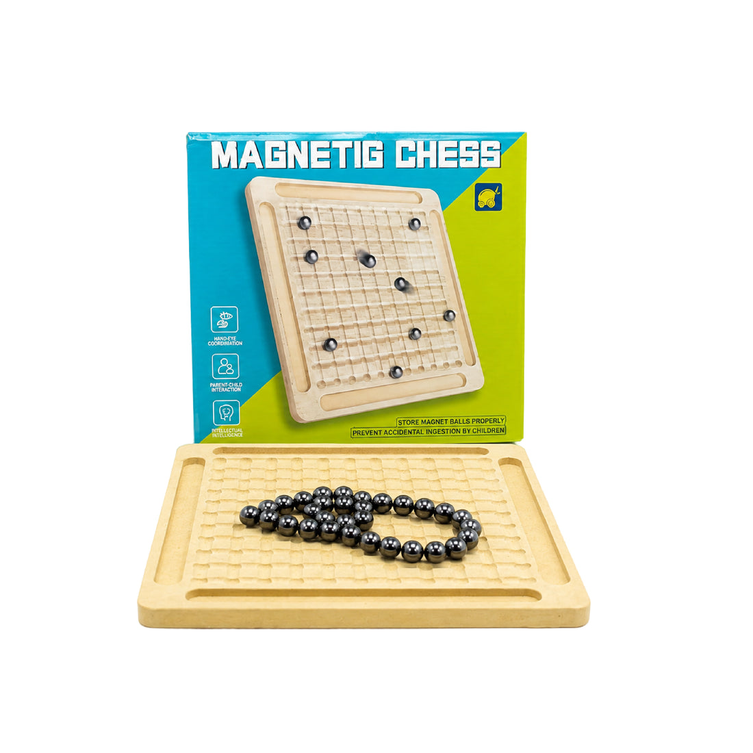 Juego de Mesa Magnético con Bolas y Tablero de Madera 23 cm