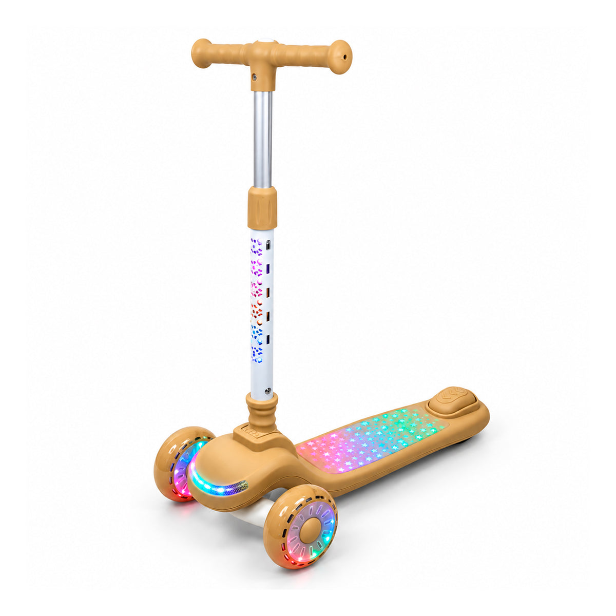 Patineta Infantil 3 Ruedas con Luces LED y Sonido - Colores Nude