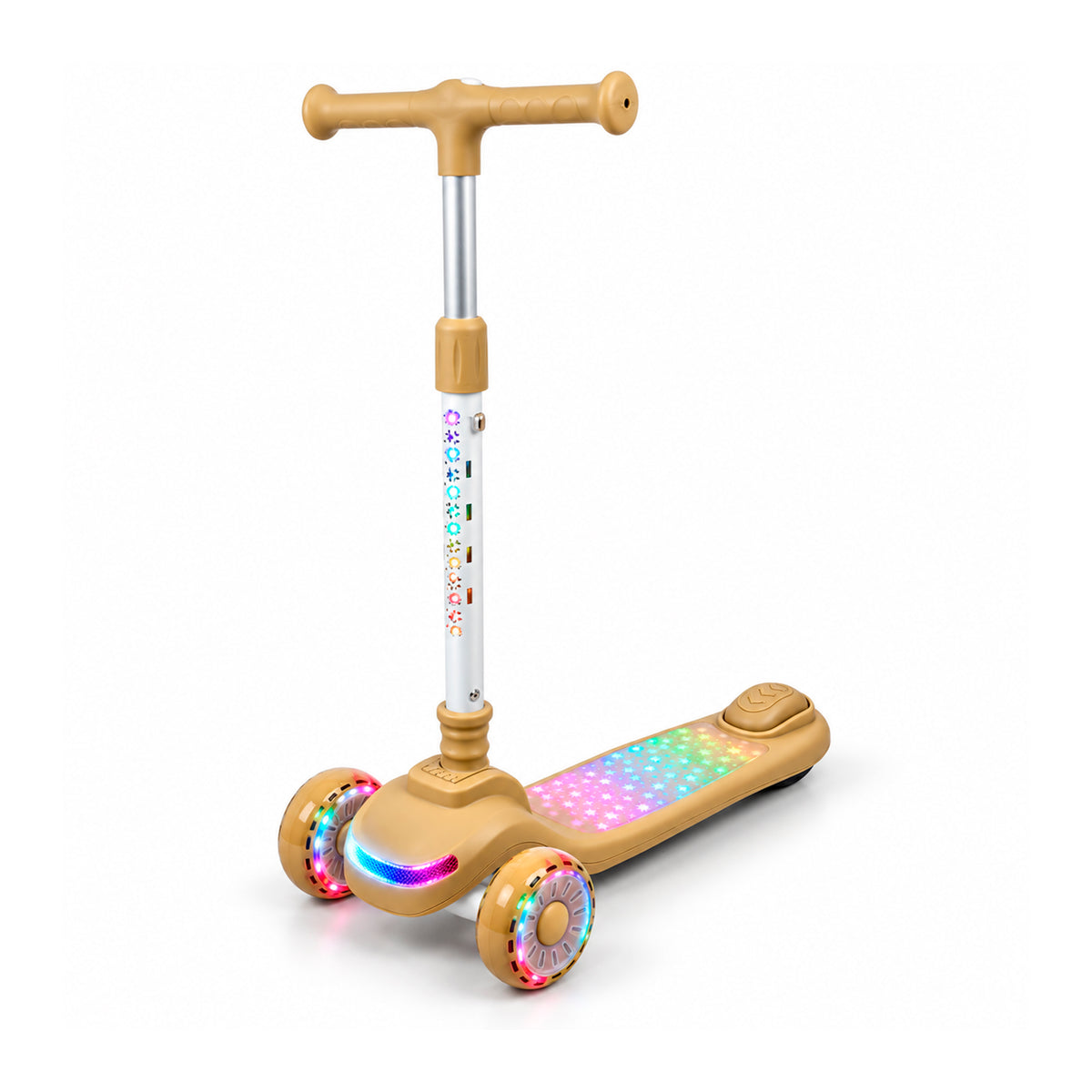 Patineta Infantil 3 Ruedas con Luces LED y Sonido - Colores Nude