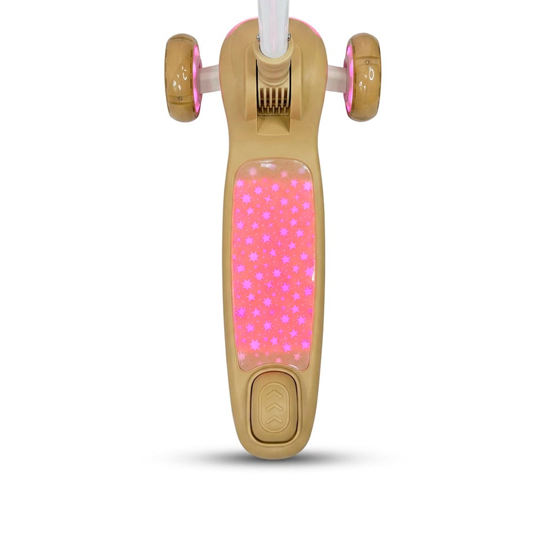 Patineta Infantil 3 Ruedas con Luces LED y Sonido - Colores Nude