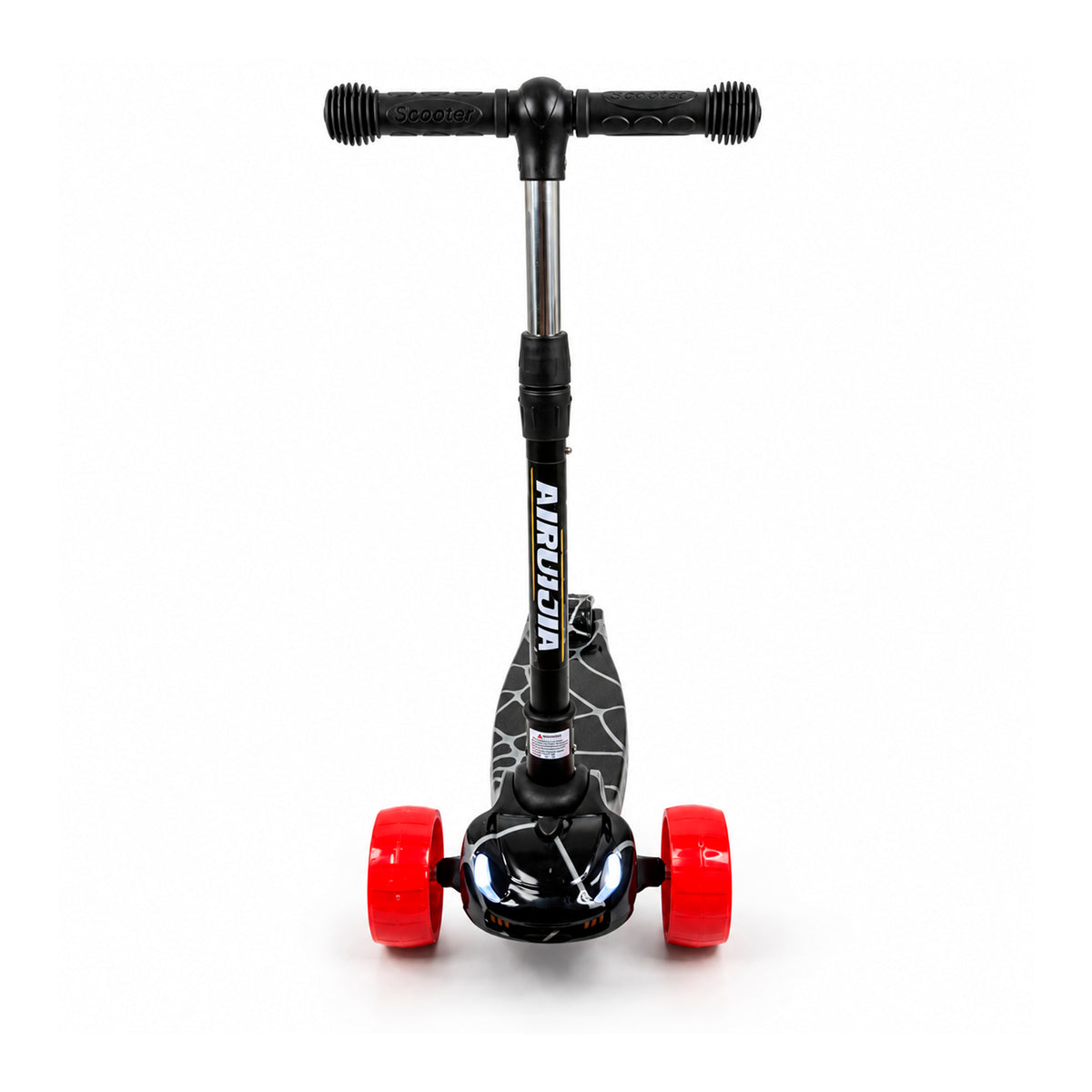 Patineta Spiderman 3 Ruedas con Luces y Sonido - Negro y Roja