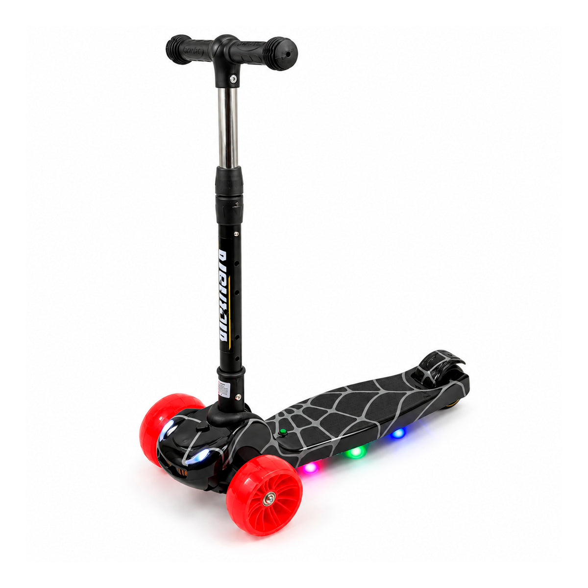 Patineta Spiderman 3 Ruedas con Luces y Sonido - Negro y Roja