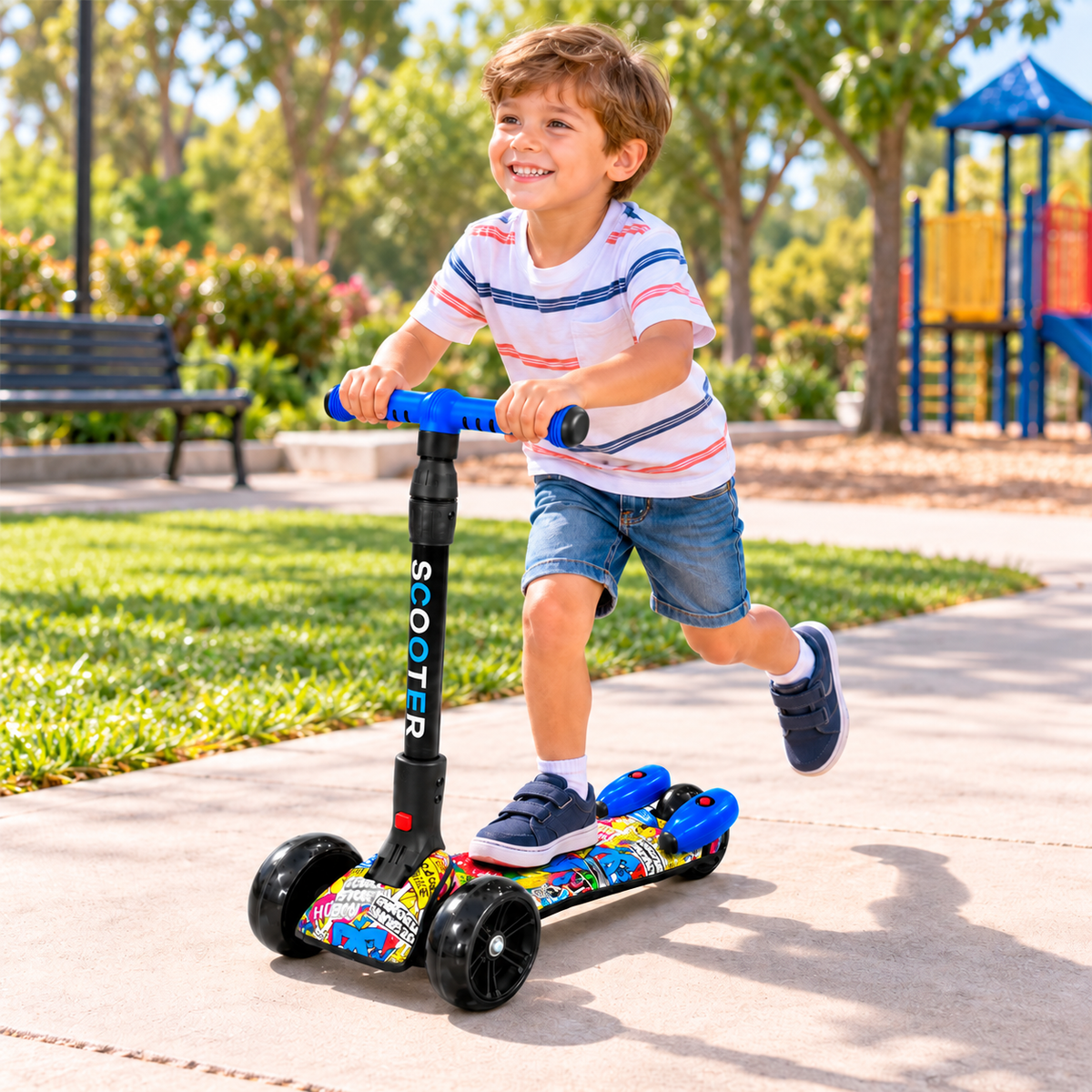 Patineta Scooter Infantil Humo y Bluetooth - Niños