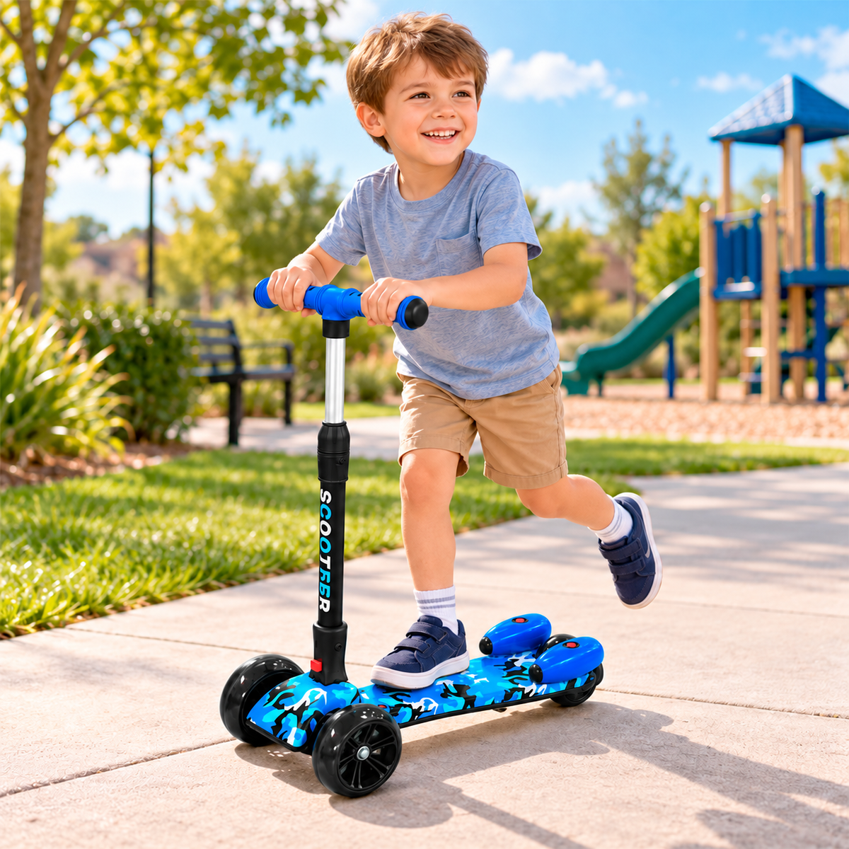 Patineta Scooter Infantil Humo y Bluetooth - Niños