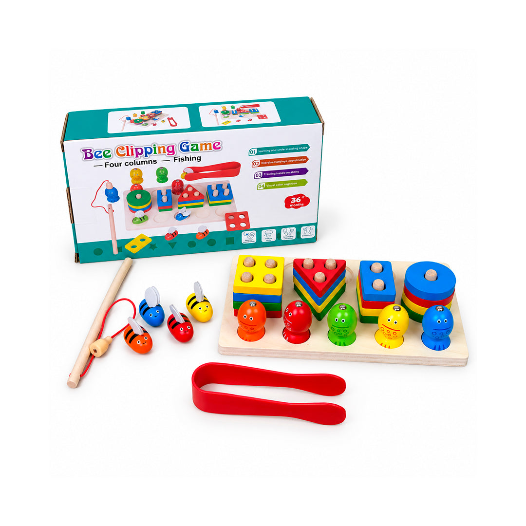 Juego Bee Clipping de Madera  Didáctico