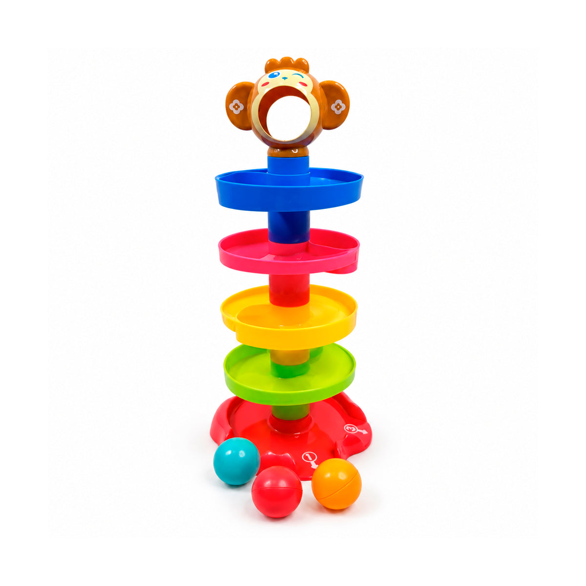 Torre Espiral Monito con Bolas de Colores 5 Niveles