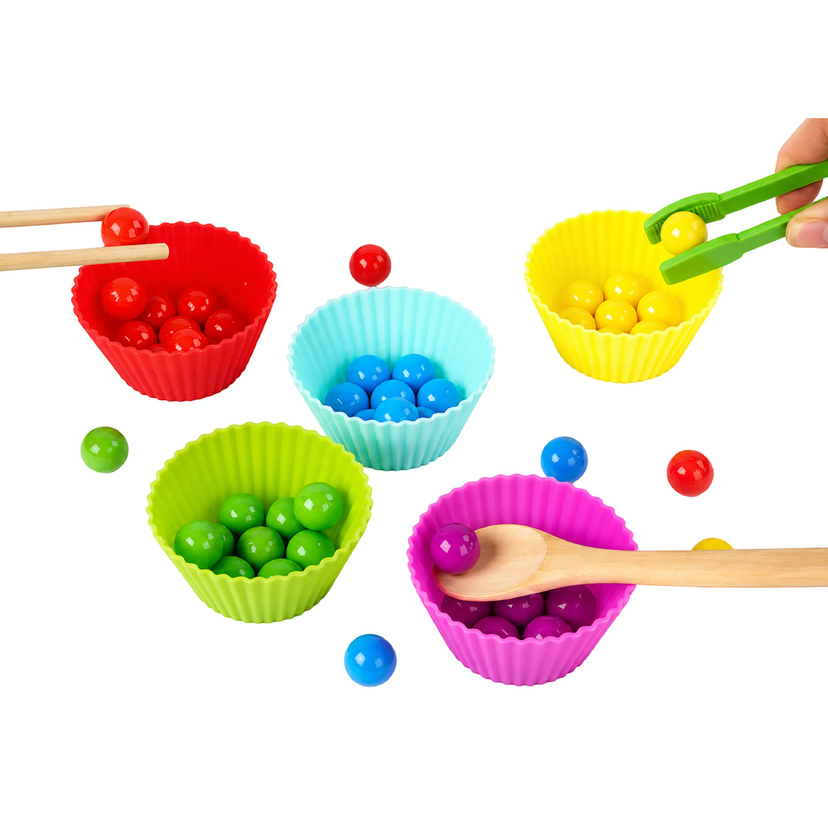 Juego Didáctico Rainbow Beads Clip de Madera Montessori
