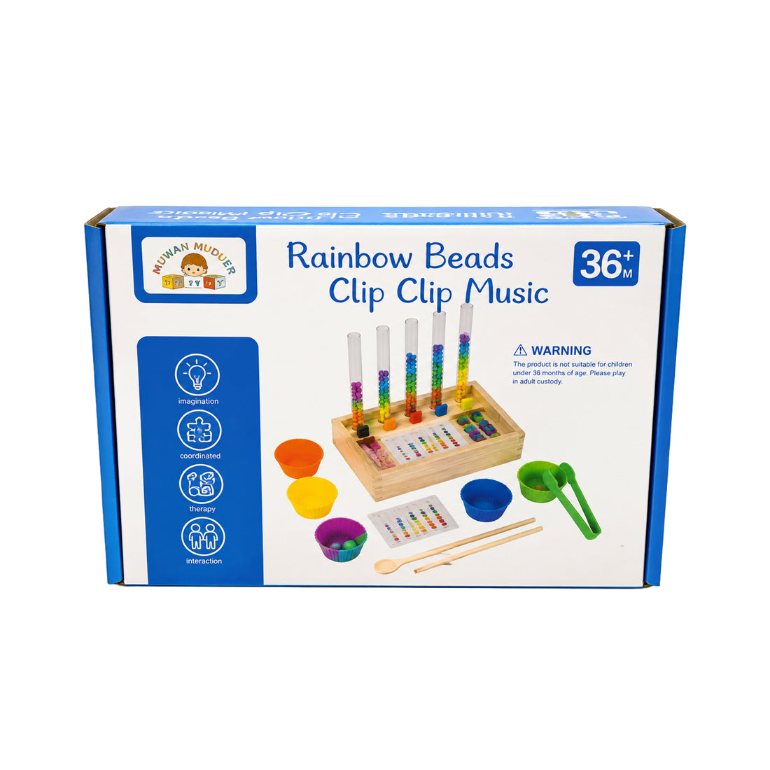 Juego Didáctico Rainbow Beads Clip de Madera Montessori