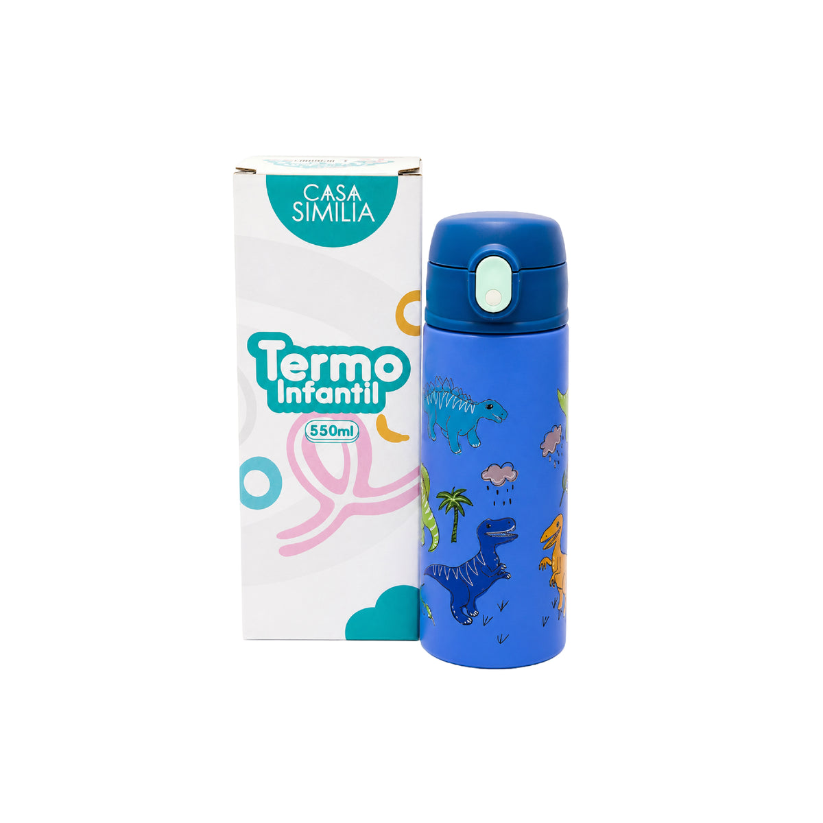 Termo Infantil 550 ML Acero Inoxidable con Pitillo para Niños