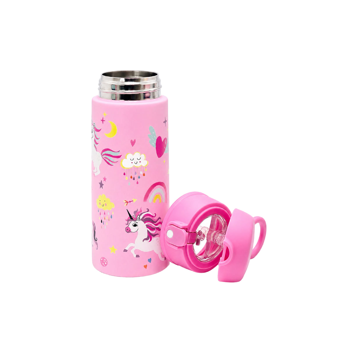 Termo Infantil 550 ML Acero Inoxidable con Pitillo para Niñas