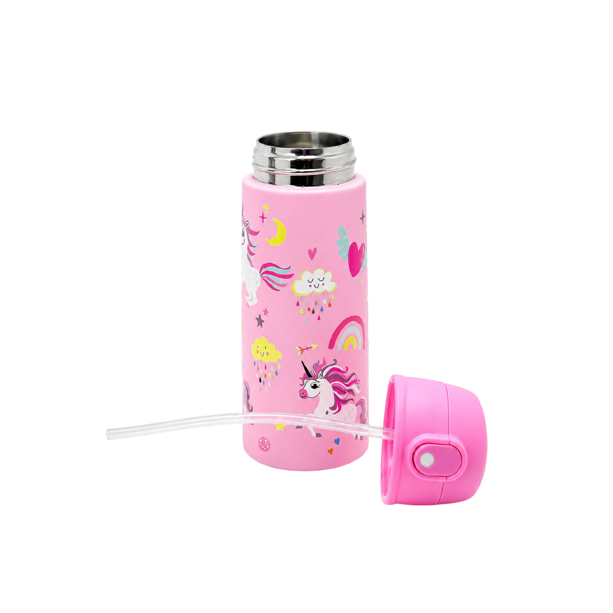 Termo Infantil 550 ML Acero Inoxidable con Pitillo para Niñas