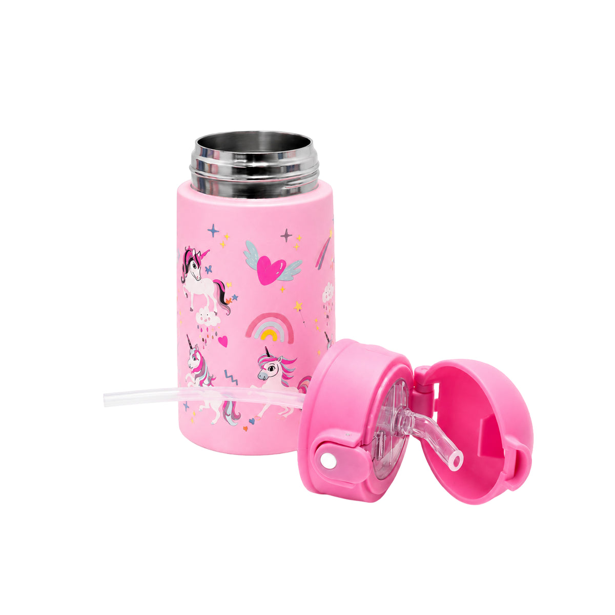 Termo Infantil 400 ML Acero Inoxidable con Pitillo para Niñas