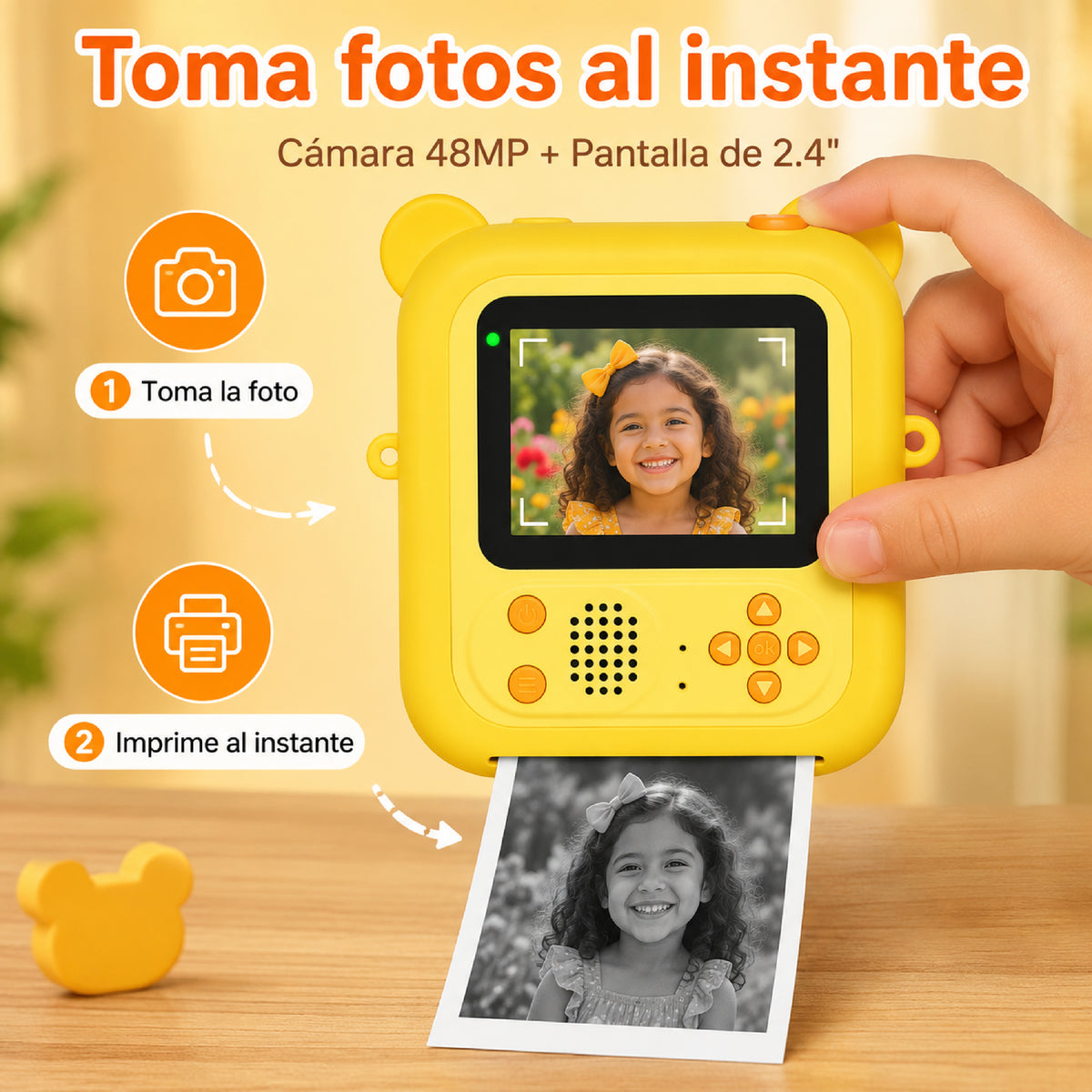 Cámara Infantil con Impresora CPN-1 48 MP Pantalla 2.4" Impresión Instantánea