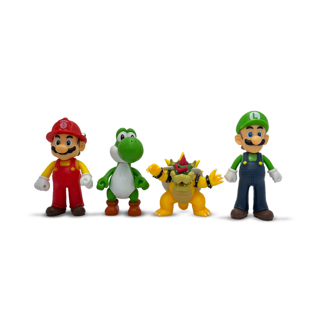 Figuras Mario Bros x4 Personajes PVC 8 a 10 cm